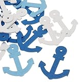 Housweety 50PCs Wooden Pendants Boat Anchor Shape Mixed Colors 60mm x47.8mm