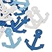 Housweety 50PCs Wooden Pendants Boat Anchor Shape Mixed Colors 60mm x47.8mm