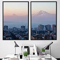 2 Piece Framed Canvas Wall Art Beautiful Sunset Canvas Prints Home Artwork Decoration for Living Room,Bedroom - 16