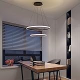 Dimmable LED Pendant Light for Dining Room, 2 Ring