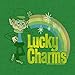 Lucky Charms Cereal Vintage Distressed Logo Soft Touch Tee-large Kelly Green Heather
