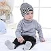 Lotify 6 Pack Toddler Infant Baby Cotton Soft Cute Knit Kids Hat Beanies Cap, A-black Stripe White Navy Light Grey Red(6pack), Small/0-12 Months