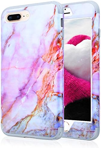iPhone 7 Plus Case, iPhone 8 Plus Case, Tondwin Ultra Slim Marble Stone Pattern Heavy Duty Hybrid Shockproof Full-Body Protective Cover for iPhone 7 Plus/8 Plus (Mixed Colors)