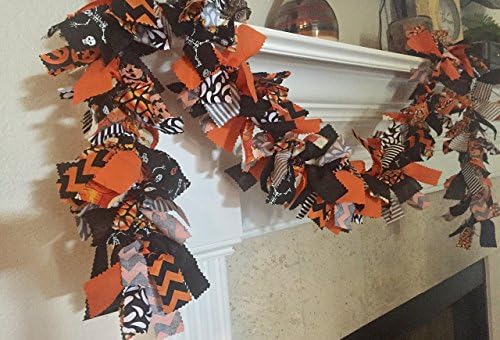Orange and Black Fabric Halloween Garland