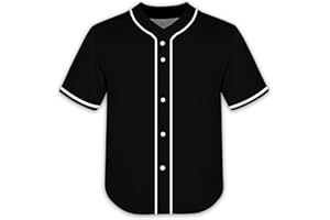 Slvriog Kids Baseball Jersey Button Down Toddler Jersey for Boy Girl Personalized Plain Sports T-Shirts 4-7Years