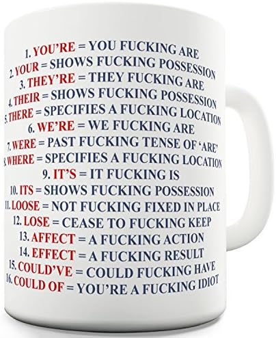 Grammar "nazzi", expletive, rude - 11OZ ceramic coffee mug by Whoisyourdaddy - Best funny and inspirational gift