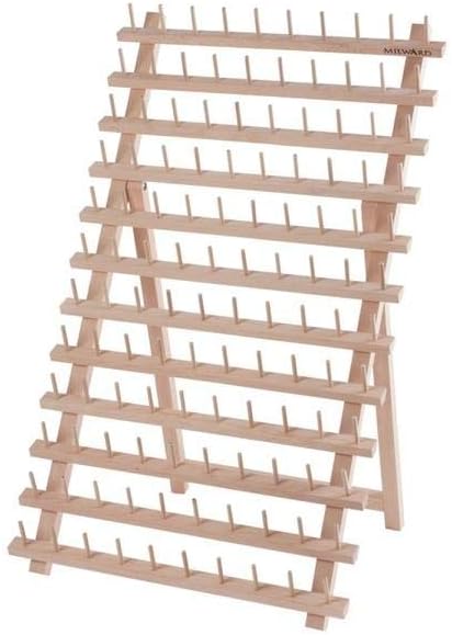 Freestanding Wooden Foldable Sewing Thread Spool Rack, 120 Spool, 67 x 40cm, Natural Wood