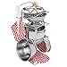 Giantville Toy Kitchen Play Set, 10 Piece Bundle - Stainless Steel Pots, Pans and Skillets, Wooden Spoons and Utensils, Pot Holders and Storage Caddy Rack