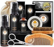 Upgraded Beard Grooming Kit w/Beard Conditioner,Beard Oil,Beard Balm,Beard Brush,Beard Shampoo/Wash,Beard Comb,Beard...