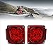 AUDEW Pair Square Tail Brake Lights Kit Water Resistant LED Side Marker for Boat/ Trailer Stop License Tail Brake