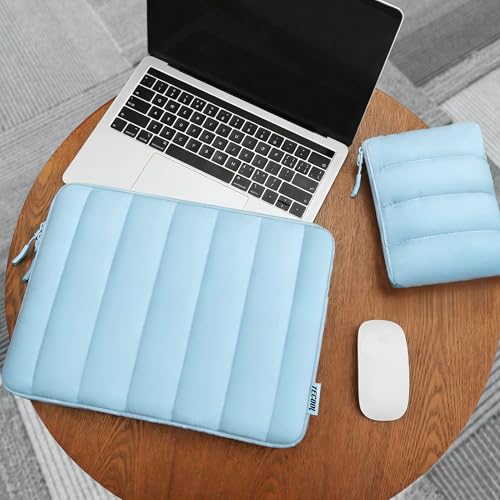 TECOOL Puffy Laptop Sleeve Protective Sleeve Case for Lenovo HP EliteBook Pavilion Acer Dell Chromebook Notebook, MacBook Air 15 M4 M3 M2 2025-2023 (14 Inch) Blue