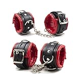 Leather Wrist and Ankle Cuffs (Red)