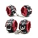 Leather Wrist and Ankle Cuffs (Red)