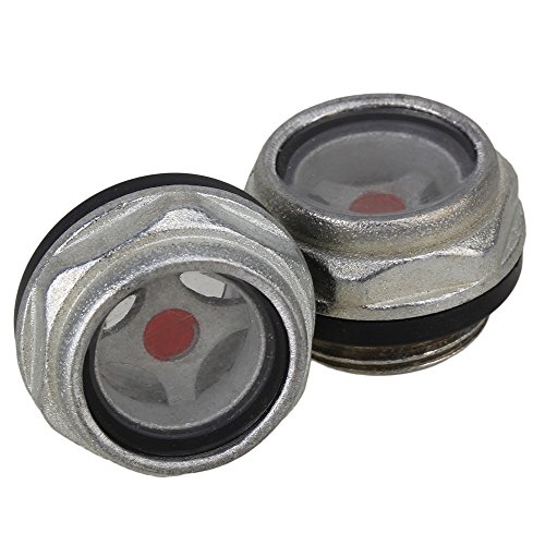 CNBTR Metal 26mm Dia Oil Level Sight Glass for Air Compressor G1/2" Threaded Pack of 2