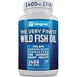 Omega 3 Fish Oil Supplement, Max Heart Health, Highest EPA 1400mg Easy-Swallow Burpless Pearls, Promotes Skin, Eyes, Brain & Joint Health - Non GMO Softgels