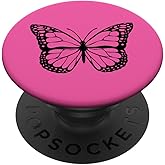 Black Butterfly Pink PopSockets Adhesive PopGrip