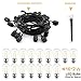 Joddge Outdoor String Lights LED 2 Pack 48ft 15 Sockets 32 Bulbs (2 Spare Bulbs and Zip Ties) for Patio Garden Yard Deck Cafe Weatherproof Commercial Grade [UL Listed]