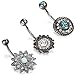 Aroncent 3 Pcs Stainless Steel Zirconia Belly Button Body Piercing Barbell for Women Girls