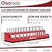 Olsa Tools Magnetic Socket Organizer | 1/4-inch Drive | SAE | RED | Holds 26 Sockets | Professional Quality Tools Organizer