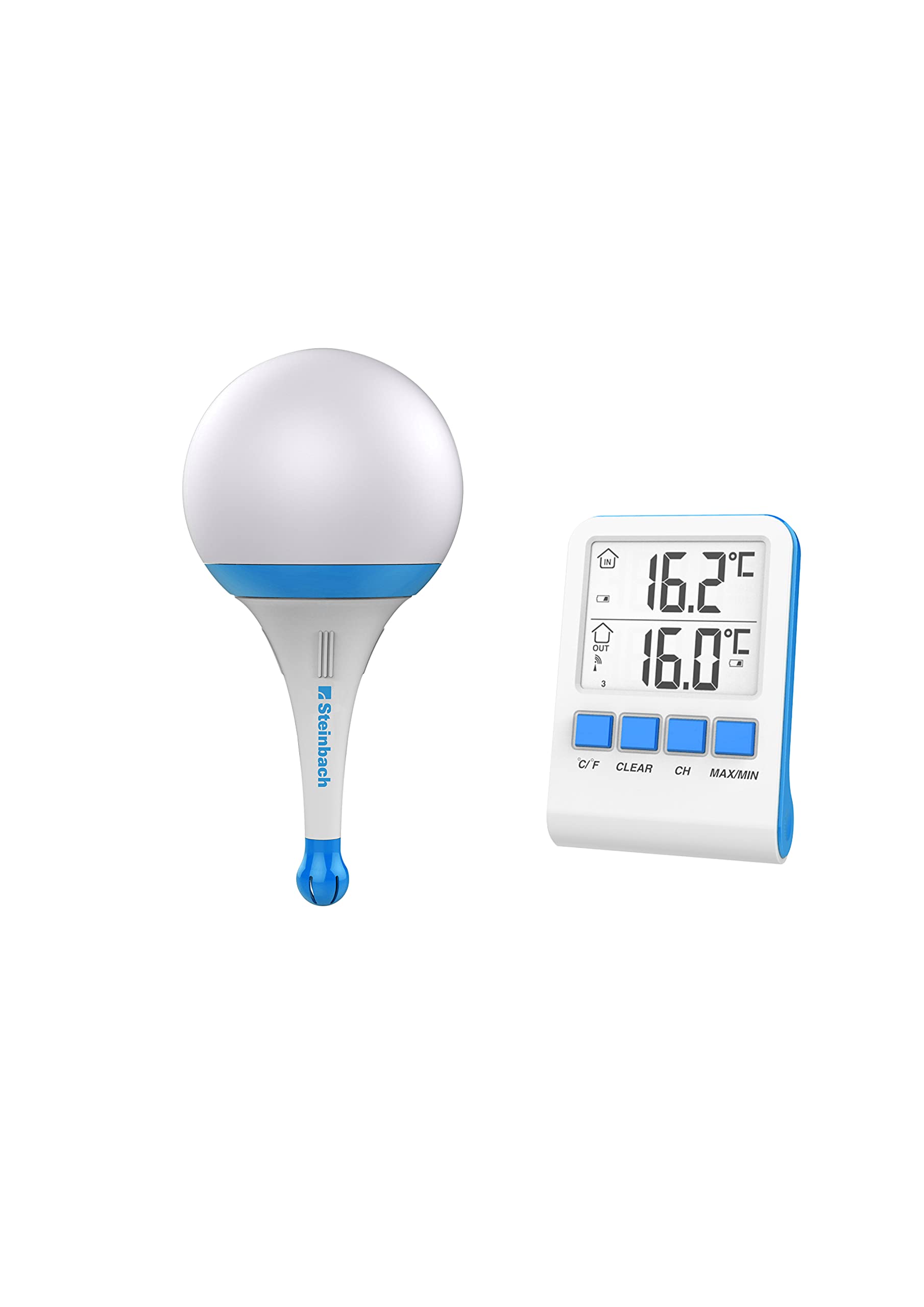 STEINBACH Solar Light with Wireless Thermometer, 061340, Blue