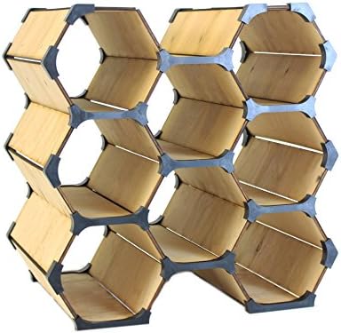 HexoShelf Modular Storage System | Store Wine, Supplies, and More! | Made With Elegant Birch Wood | Customize For Your Needs (Hexo 8)