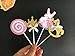 27-Pack Pink and Gold Girl Baby Shower Cupcake Toppers Picks, Glitter Crown Dress Trojan Lollipop Cake Toppers, Girls Birthday Party Favor Decoration Kit