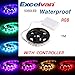 Excelvan 1M/3.3FT IP65 Waterproof Flexible Color Changing RGB SMD 5050 30 LEDs DC 5V Battery-powered LED Strip Light with Mini Controller