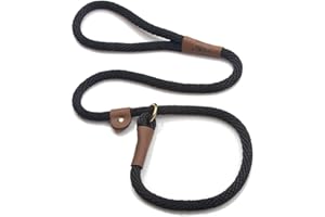 Mendota Products Pet Slip Lead, 1/2" X 6', Black, Dogs, Model:02803