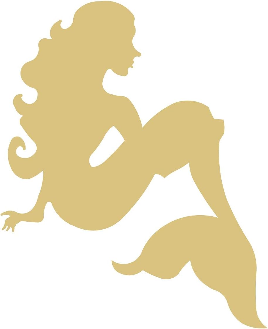 Mermaid Cutout Unfinished Wood Summer Birthday Party Beach House Nautical Door Hanger MDF Shape Canvas Style 8