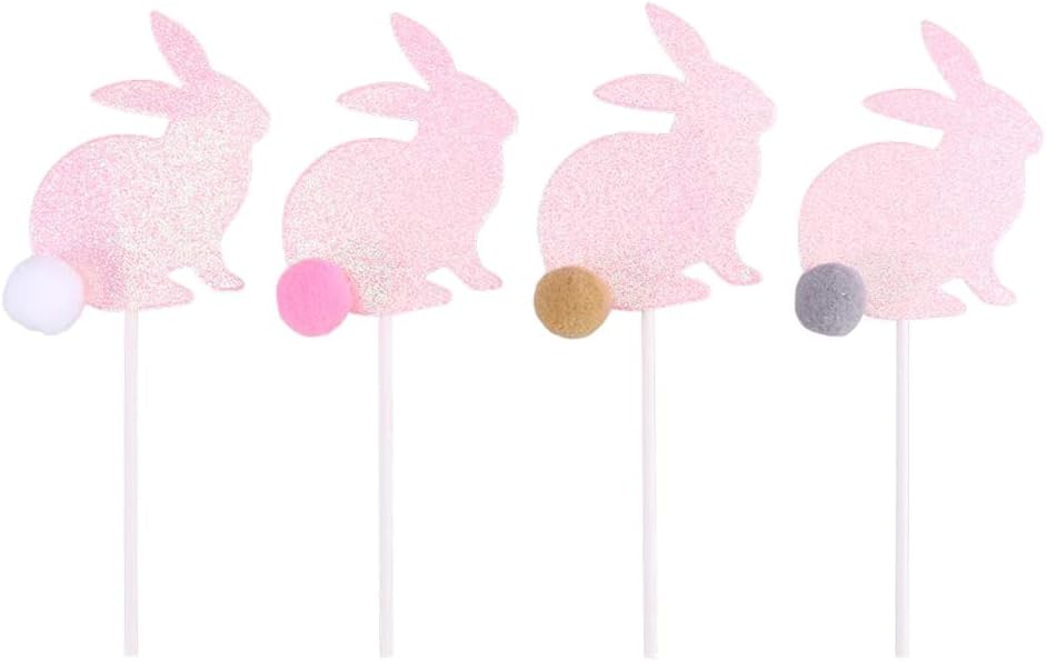 Amosfun 12pcs Lapin Gateau Gateau De Paques Sur Le Theme Gateau Cupcake Toppers Gateau Cure Dents Pour Enfants Anniversaire Cadeau De Paques Paques Fete Decoration Loisirs Creatifs Cuisine Maison Dwteam In