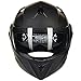 ILM 10 Colors Motorcycle Dual Visor Flip up Modular Full Face Helmet DOT (XL, Matte Black)