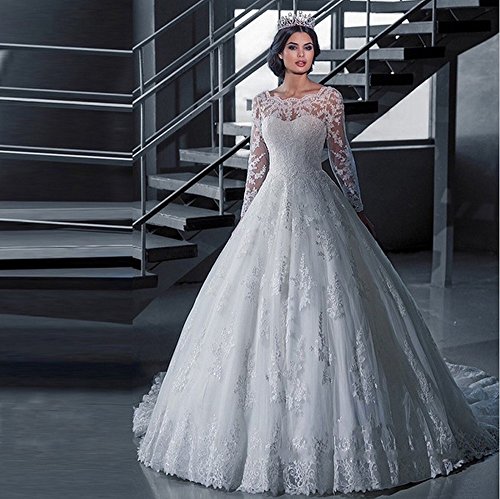 long sleeve lace overlay wedding dress Adena – Danielle Frankel