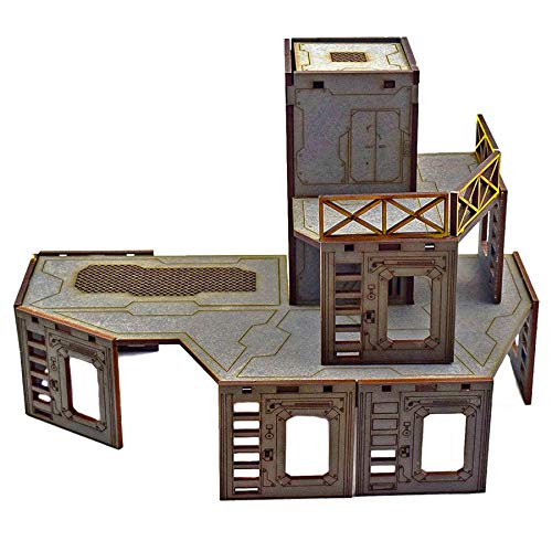 War World Gaming Industry of War Mehrstöckiger Lift-Turm Unbemalt - 28mm Sci-Fi Industriell Tabletop Wargame Gelände… – Bild 4