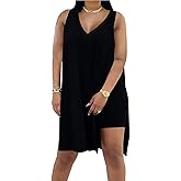 Difanlv Plus Size Women 2 Piece Outfits, Sleeveless Tunic Tops Bodycon Biker Shorts Set, Summer Casual Oversized Tracksuit