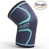 Roxofit Compression Knee Sleeve Brace Blue - Black