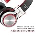 Elecder i39 Headphones with Microphone Foldable Lightweight Adjustable On Ear Headsets with 3.5mm Jack for iPad Cellphones Computer MP3/4 Kindle Airplane School Red/Blackthumb 3
