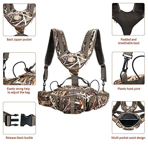 Unistrengh Hunting Camo Fanny Pack with Harness Waist Pack Pouch with