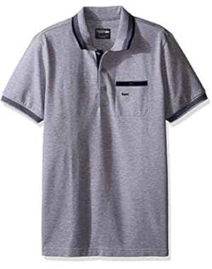 Lacoste Men's Golf Lifestyle Short Sleeve Superlight Semi-Fancy Polo Shirt W/ Pocket