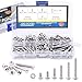 Glarks 170Pcs M4 Stainless Steel Allen Hex Drive Button Head Socket Cap Bolts Screws Nuts Assortment Kit (M4)