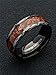 Just Lsy 8MM Tungsten Carbide Rings for Men & Women Koa Wood Inlay Dome Edge Wedding Band Comfort Fit