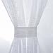 NICETOWN Sidelight Curtains for Front Door - Linen Textured Look Semi Voile Privacy Sidelight Panel Curtains Including Tiebacks, Sold as 2 Pieces, 30 inches Wide x 72 inches Long, White