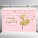 MEHOFOTO Princess Happy Birthday Photography Backdrops Pink Stripes Gold Polka Dots Girl Ballet Princess Birthday Party Decoration Banner Photo Studio Booth Background 7x5ft