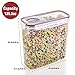 Large Cereal & Dry Food Storage Containers, Wildone Airtight Cereal Storage Containers for Sugar, Flour, Snack, Baking Supplies, Leak-proof with Red Locking Lids - Set of 6 (4L /135.3oz)