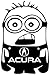 Acura Tl Integra Legend Minion Vinyl White Sticker 5''width By 7'' Height