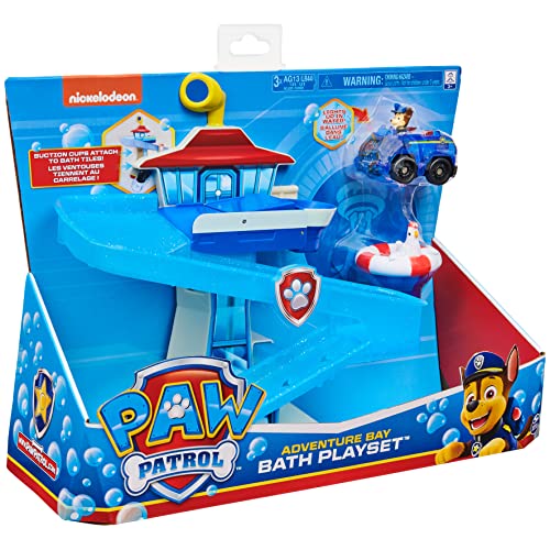 Paw Patrol, Adventure Bay Bath Playset with Lightup Chase Vehicle