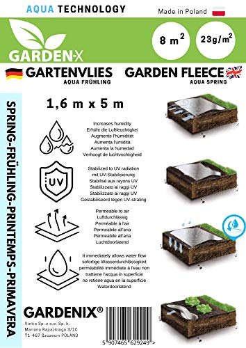 GARDENIX® 8 m² Frühling Gartenvlies Aqua mit sehr hoher Wasserdurchlässigkeit, zur Abdeckung von Gemüsebeeten, UV… – Bild 4