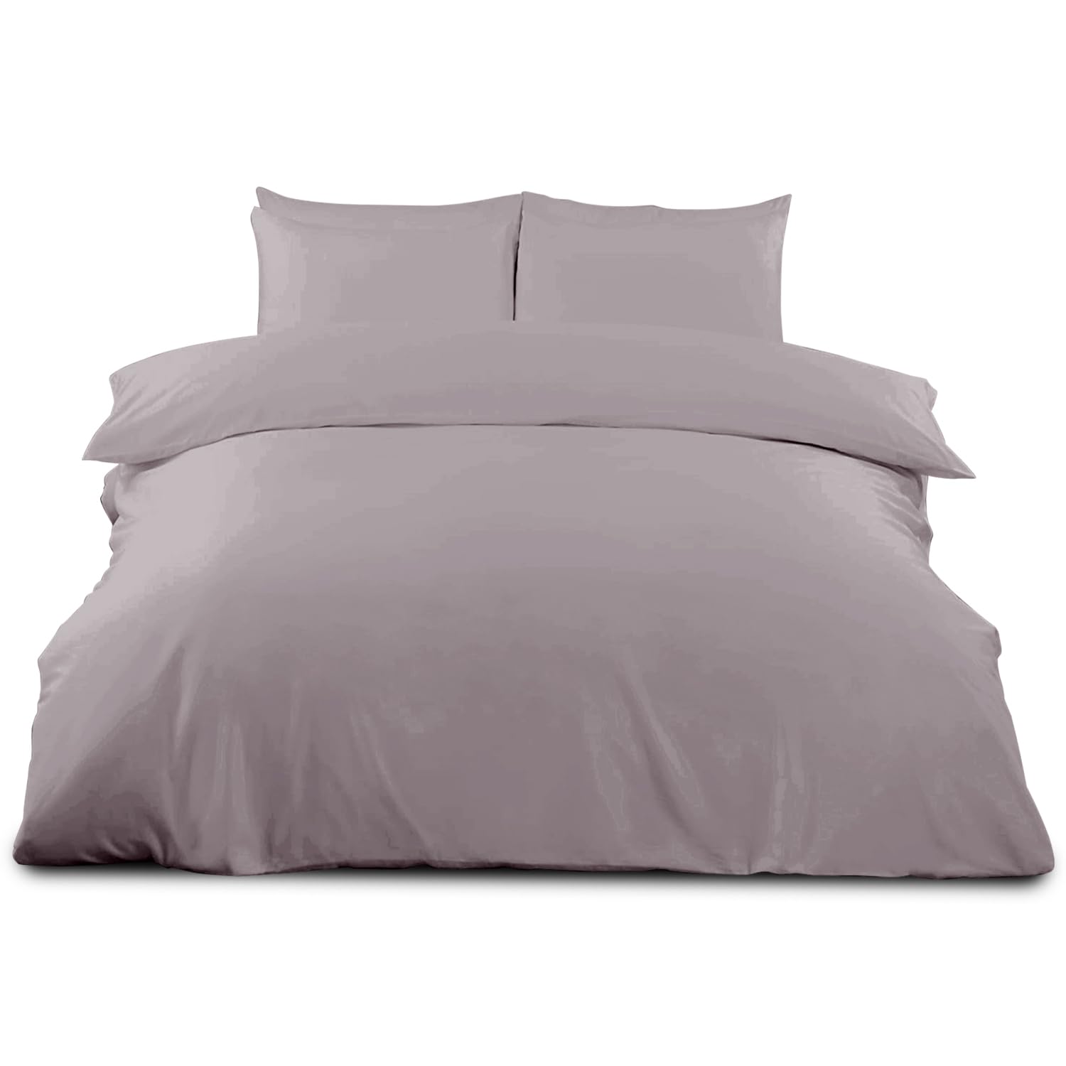 GC GAVENO CAVAILIA Double Size Plain Duvet Cover Set - Soft, Comfy & Breathable Luxury Bedding, Easy-Care Washable Bed Linen, Grey