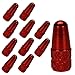 Yuauy 10 Pcs Red MTB Presta Bike Bicycle Road Racing Coloured Metal Anodized Machined Aluminum Alloy Tire French Style Valve Cap Dust Covers
