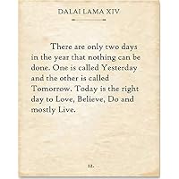 Dalai Lama - There Are Only Two Days. - 11x14 Unframed Typography Book Page Print - Makes a Great Gift Under $15 for Book Lovers