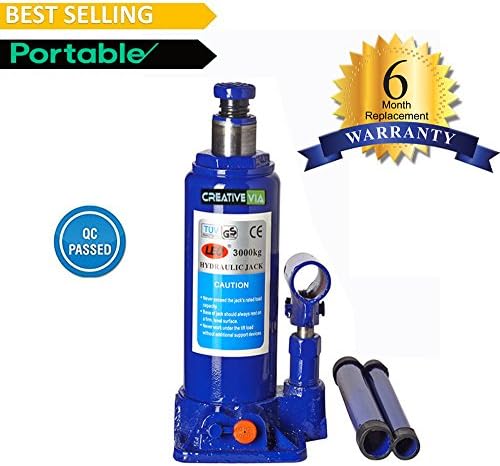 CreativeVia 3 Ton Car Jack/Hydraulic Jack/Bottle Jack - Universal